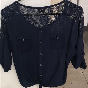 Dark blue blouse
